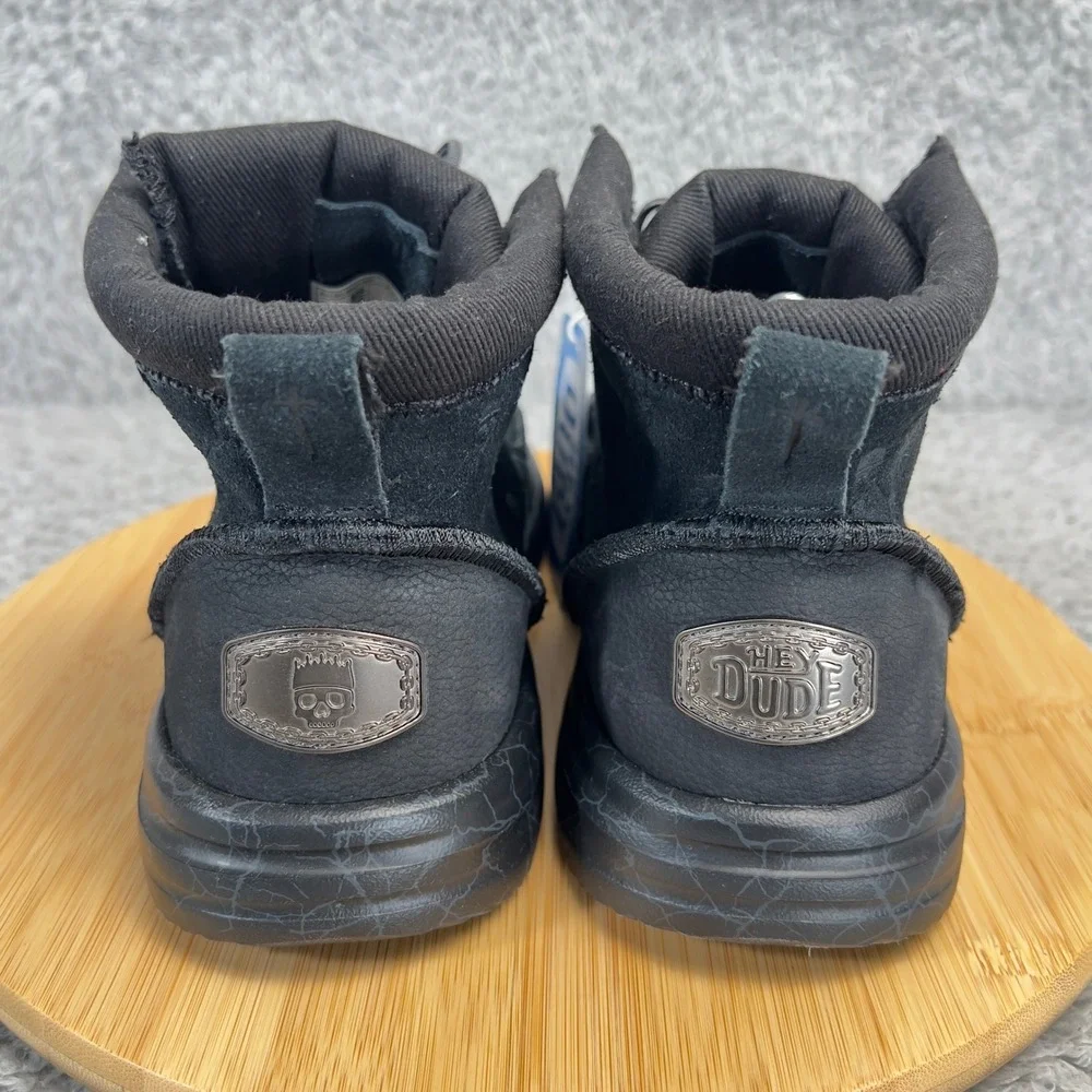 Hey Dude Jelly Roll Bradley Suede High Top Boots Men 9 Black Skull 45334-0PH NWT